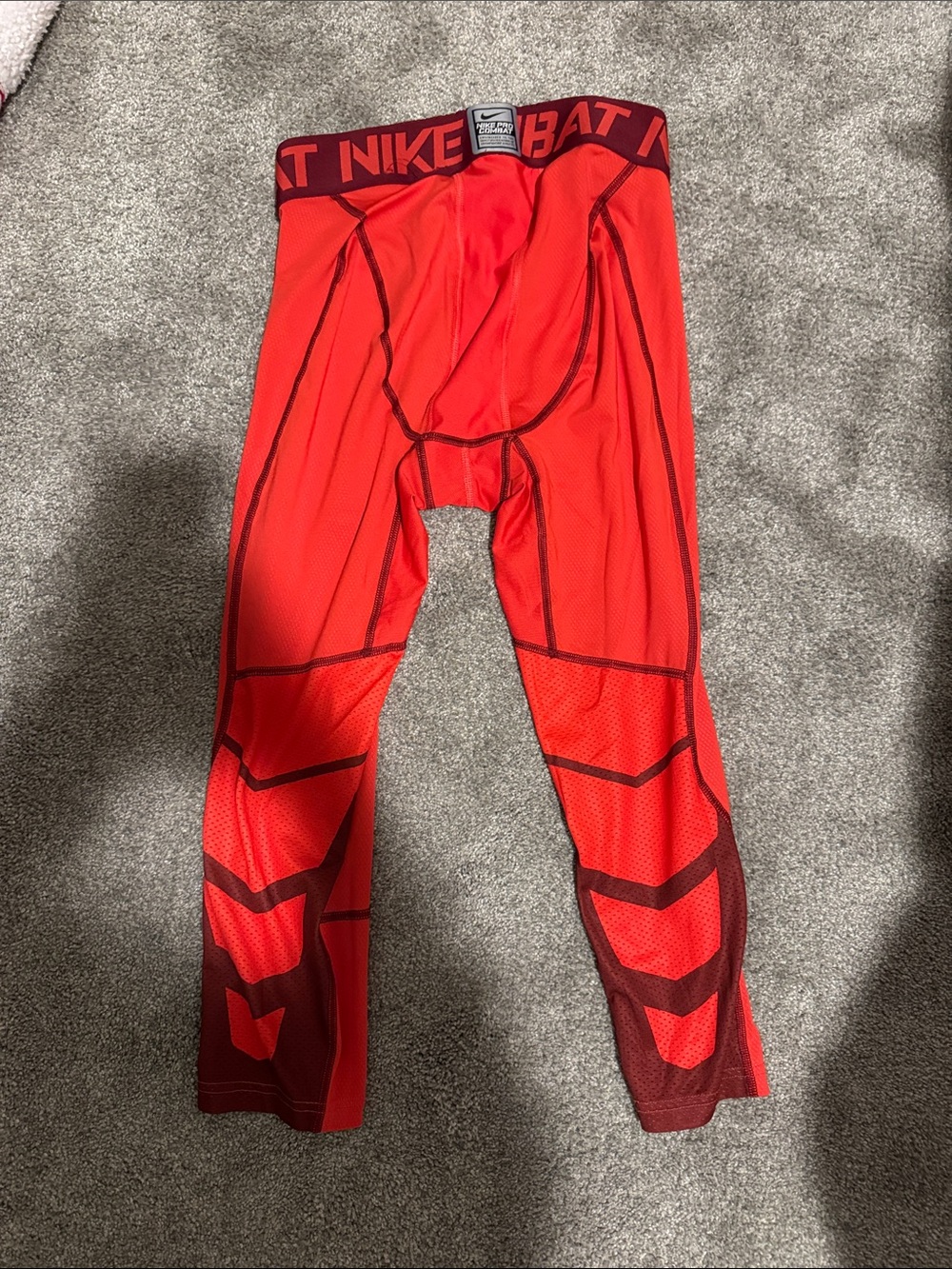 Nike Red and Black Athletic Compression Tights - Picture 2 of 4